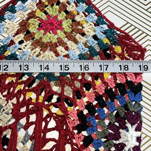 Women’s Swim Cover Up One Size Red Crochet Tassel Beach Mid Length Sexy - Picture 5 of 9